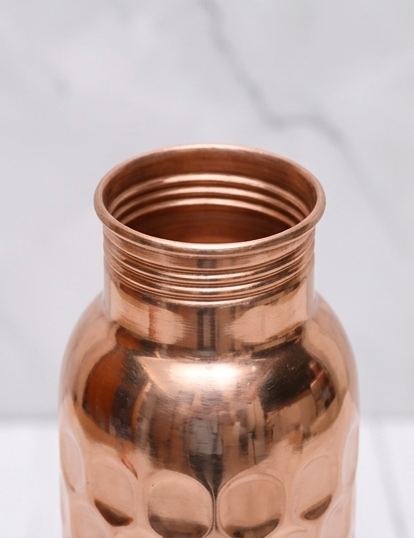 Shivara Premium Handcrafted Copper Water Bottle 1000 ml | Diamond Design