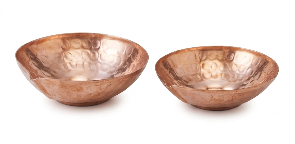 Shivara Premium Copper Handcrafted Diya | Set of 2