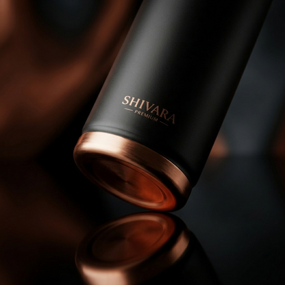 Shivara Oreo Copper Water Bottle | Black Design bottle