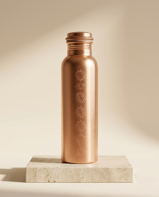 Shivara Premium 7 Chakra Pure Copper Water Bottle 1000 ml