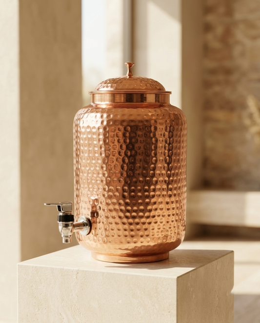 Shivara Premium Hammered Pure Copper Water Dispenser 5 Litre