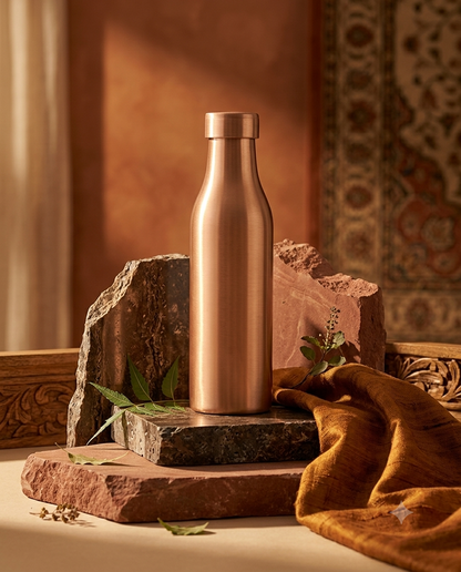Shivara Premium Pure Copper Water Bottle 1000 ml | Classic Design