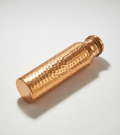 Shivara Copper Water Bottle | Handcrafted Hammered Design