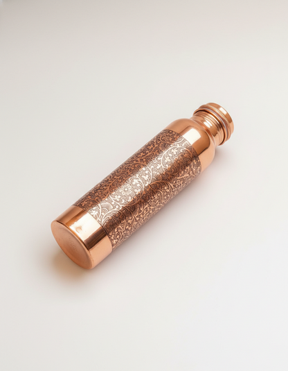 Shivara Copper Water Bottle | Etching Design