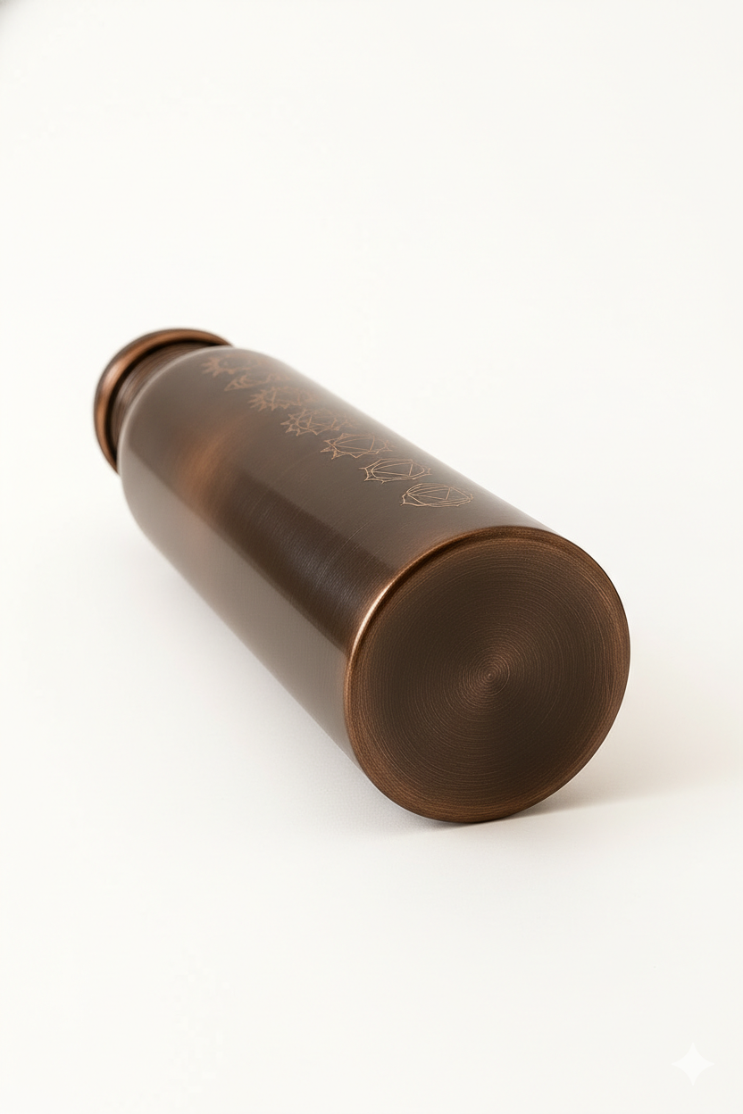 Shivara - Copper Water Bottle 34OZ/ 1L | 7 Chakra Handcrafted