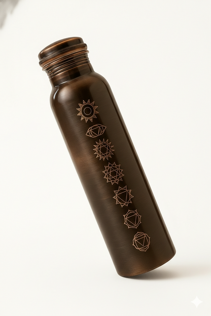 Shivara - Copper Water Bottle 34OZ/ 1L | 7 Chakra Handcrafted