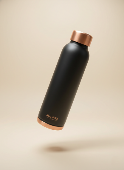 Shivara Oreo Copper Water Bottle | Black Design bottle
