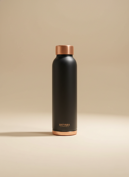 Shivara Oreo Copper Water Bottle | Black Design bottle