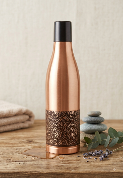 Shivara Premium Pure Copper Bottle 950 ml | Handcrafted Heritage Design