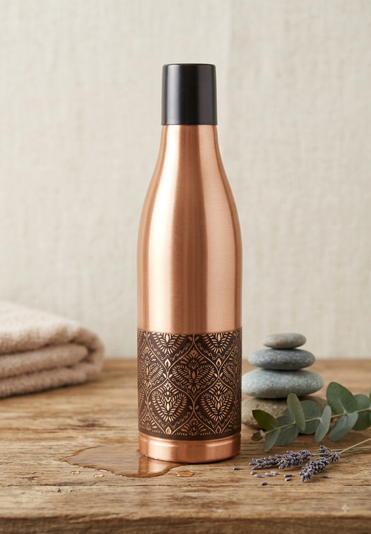 Shivara Premium Pure Copper Bottle 950 ml | Handcrafted Heritage Design