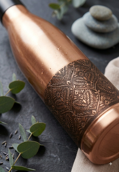 Shivara Premium Pure Copper Bottle 950 ml | Handcrafted Heritage Design