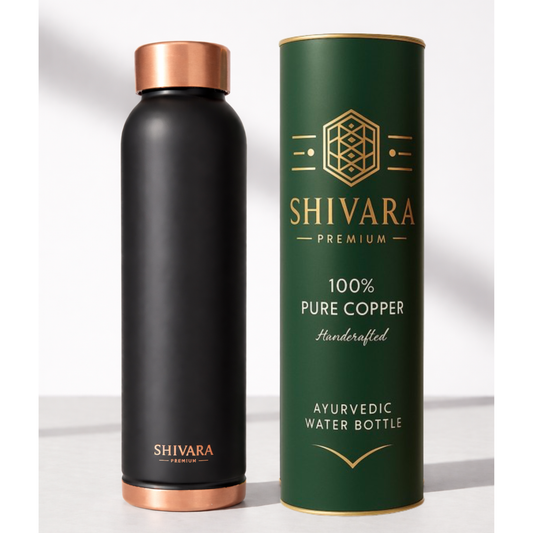 Shivara Oreo Copper Water Bottle | Black Design bottle